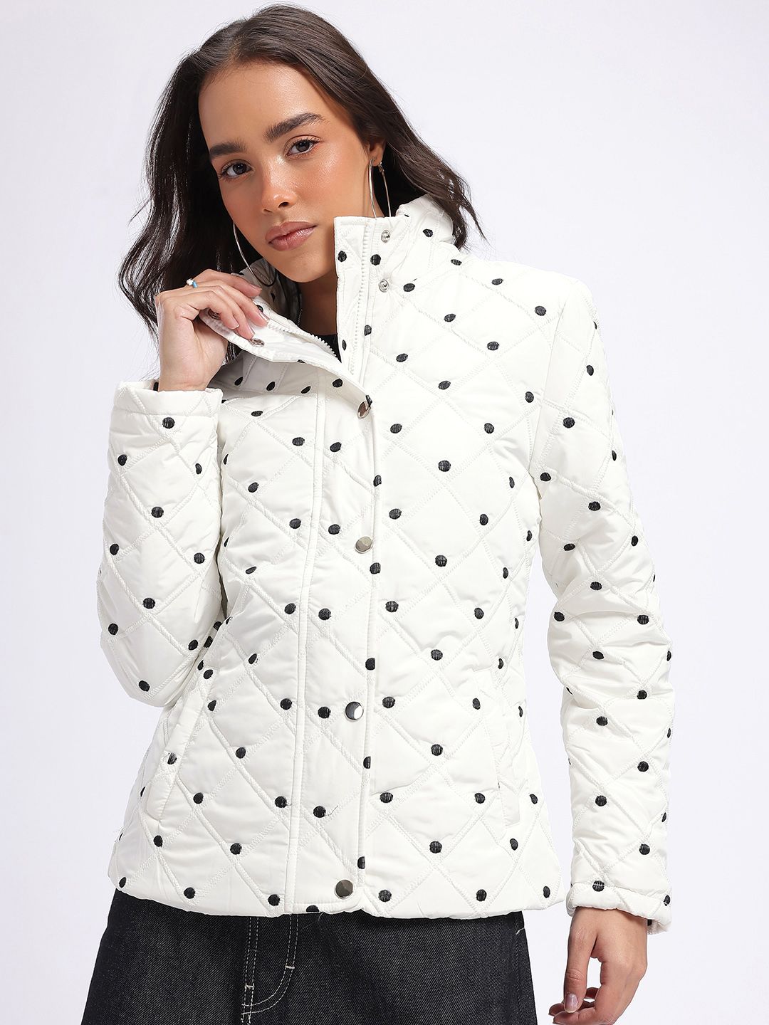 DressBerry Thread worked Polka Pulse Quilted Jacket