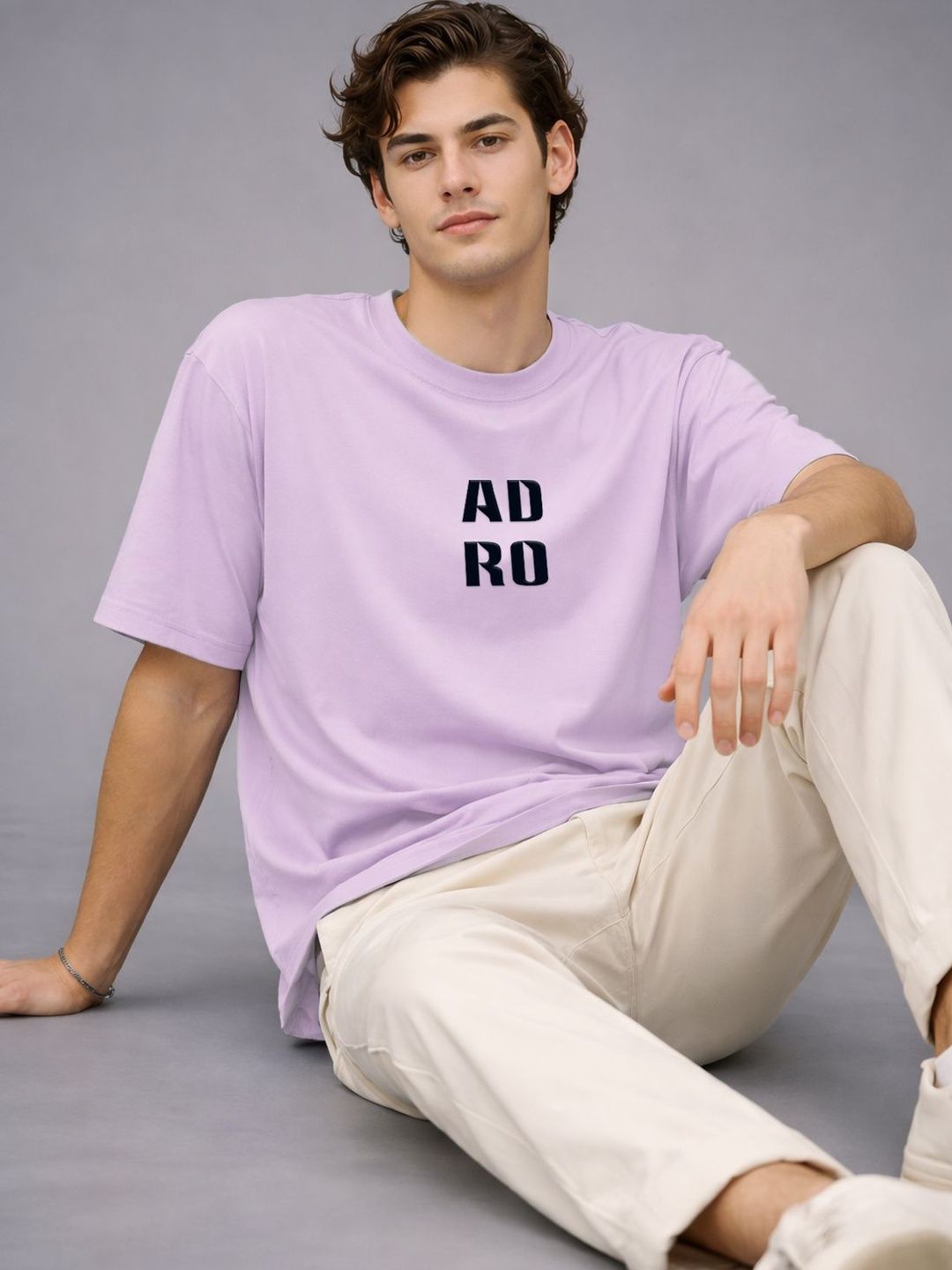 ADRO Men Printed Drop-Shoulder Sleeves T-shirt