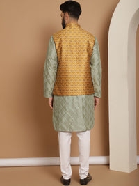 Anouk Embroidered Regular Silk Kurta with Churidar