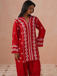 House of Chikankari Women Regular Chikankari Kurta with Trousers