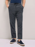 THE BEAR HOUSE Men Textured Tapered Fit Pleated Chinos Trousers