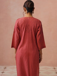 Rumah Wanita Chikankari Berhias Benang Kerja Chanderi Sutera Kurta