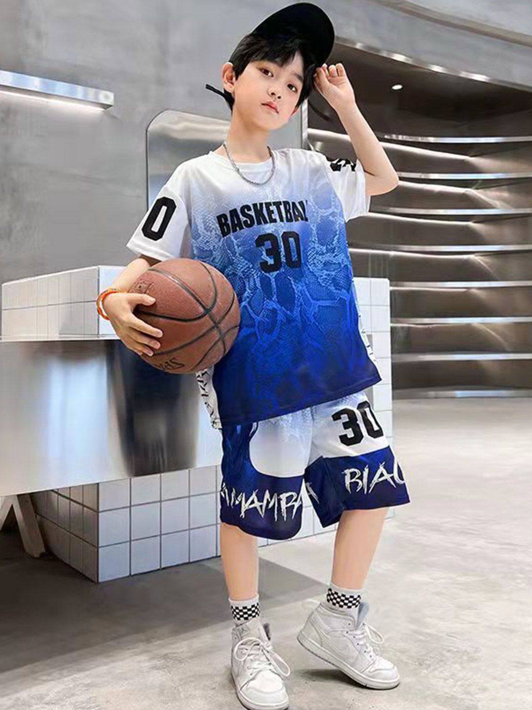 YK Boys Printed Round Neck T-Shirt With Shorts