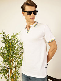 Thomas Scott Men Solid Polo Collar Cotton T-shirt