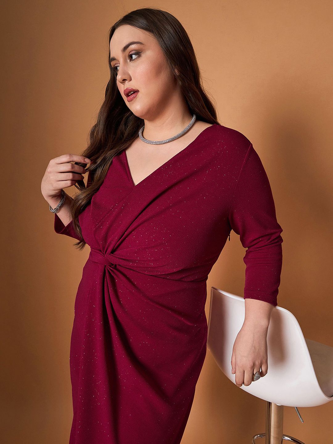 SASSAFRAS Curve Midi Dress