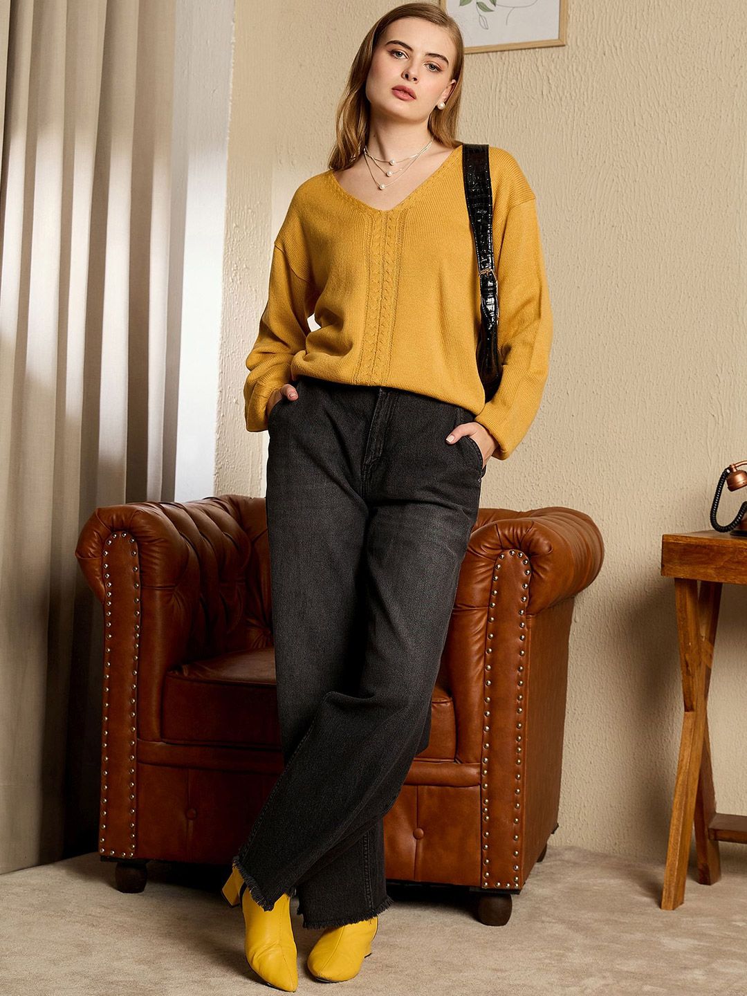Berrylush Women V-Neck Pullover Sweaters
