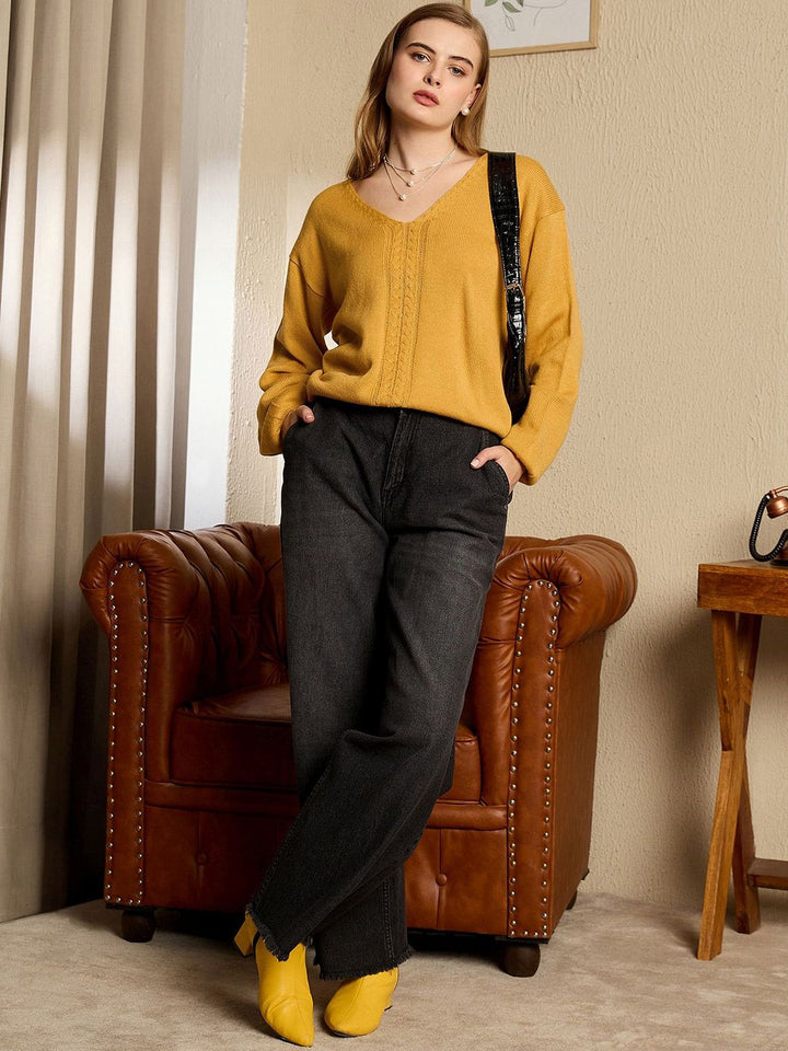 Berrylush Women V-Neck Pullover Sweaters
