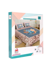 Myntra Elegant Homes Brown Floral 400 TC King Bedsheet with 2 Pillow Covers