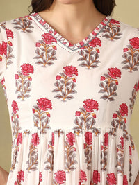 Mamicha Floral Print A-Line Maxi Dress