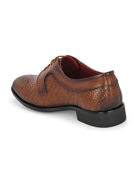 House Of Pataudi Men Textured Formal Lace Up Derbys