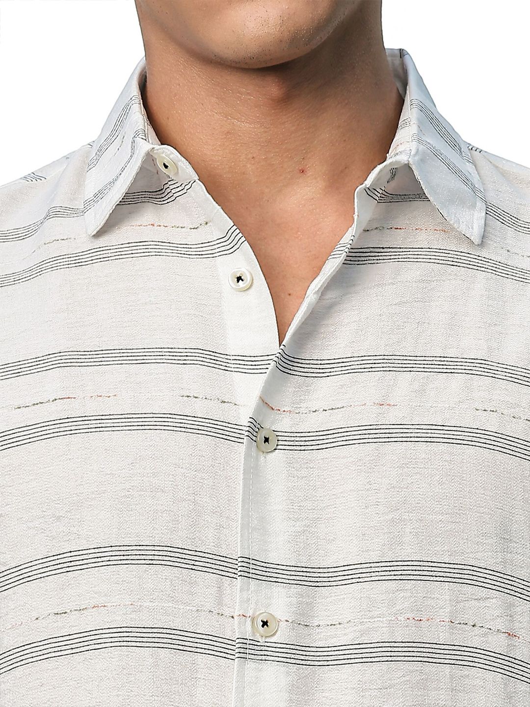 Thomas Scott Men Premium Slim Fit Striped Casual Shirt