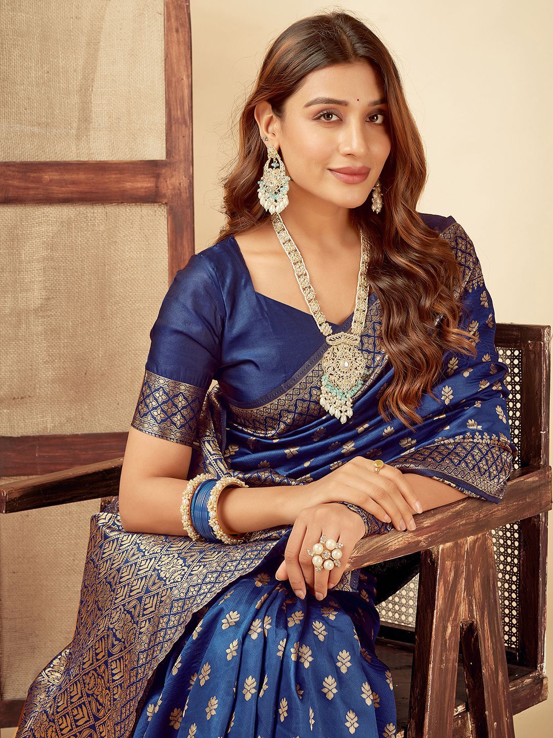 KALINI Woven Design Zari Art Silk Banarasi Saree