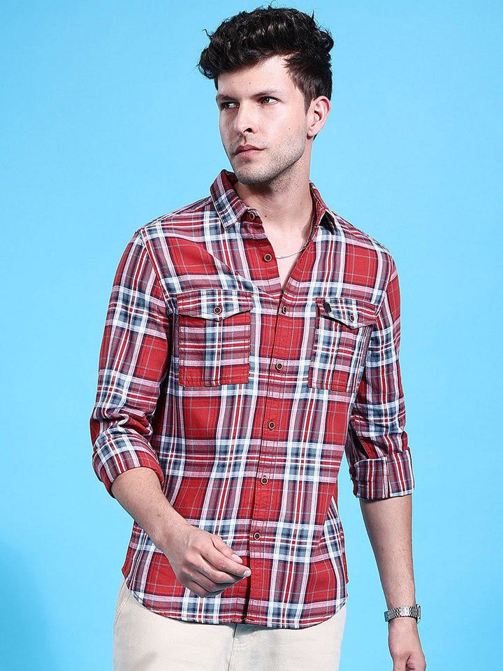 The Indian Garage Co Men Checked Casual Shirt