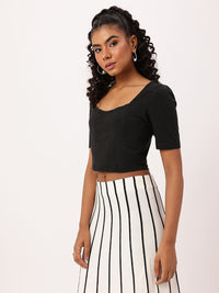 DressBerry Angelical Gathered Crop Corset Top