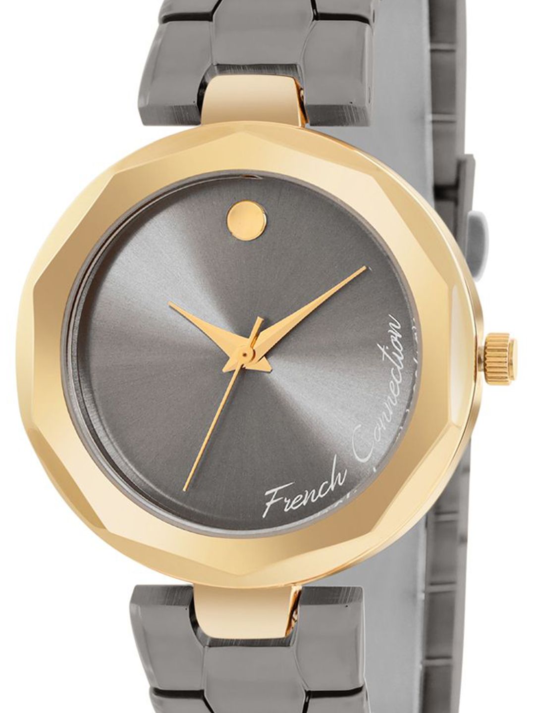 Sambungan Perancis Wanita Dial & Gelang Keluli Tahan Karat Tali Analog Watch FCH08GNM