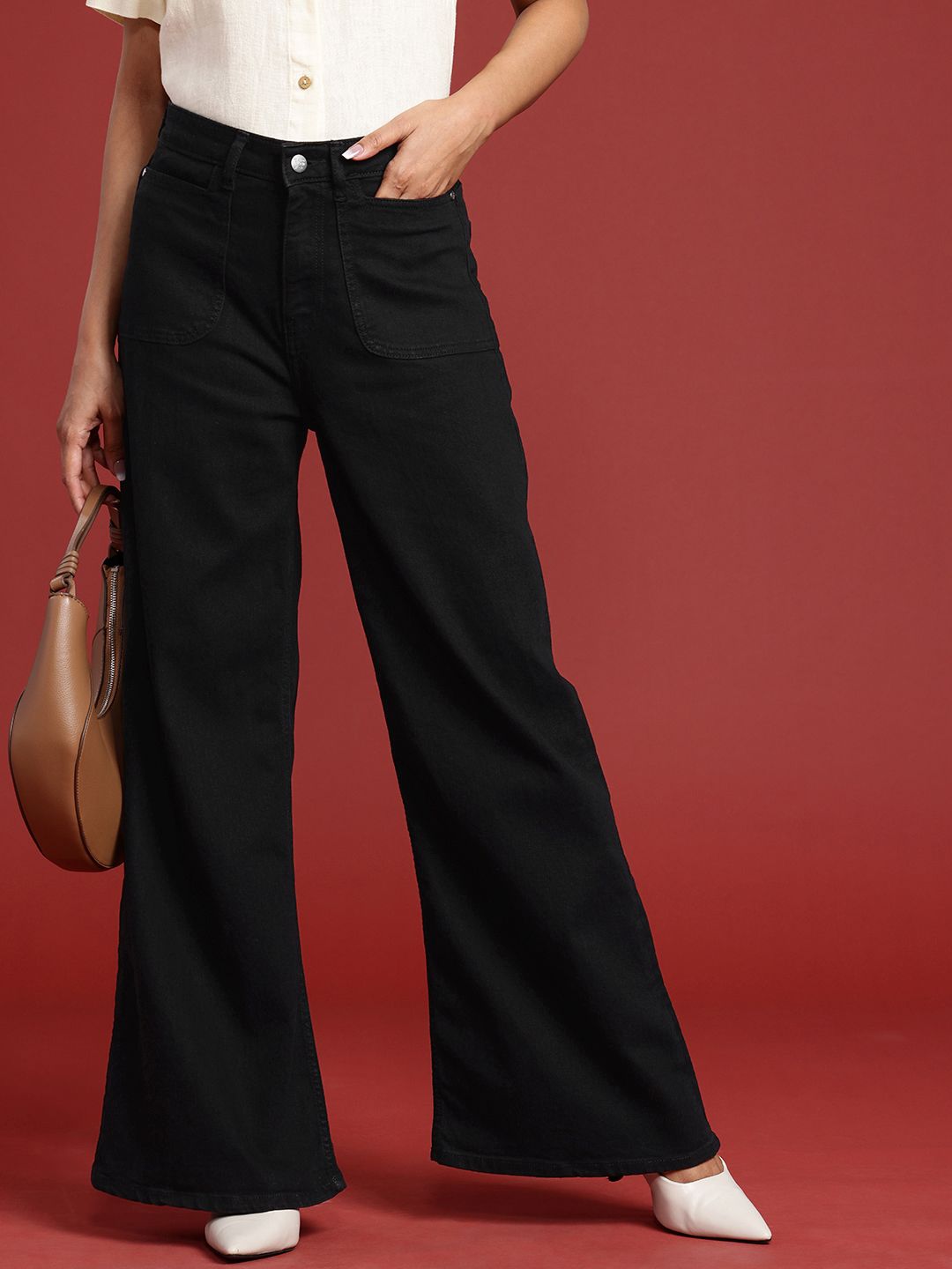 all about you Women Wide Leg Stretchable Jeans