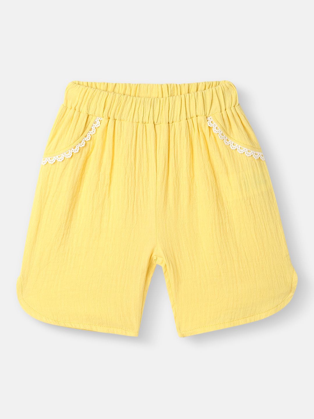 Nauti Nati Girls Girls Embroidery Detail Peter Pan Collar Cotton Top and Shorts Set