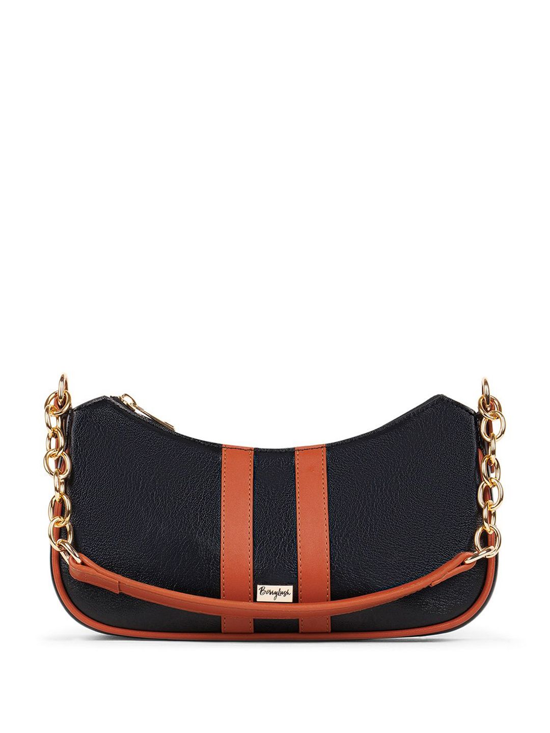 Berrylush Women Structured Colourblocked Shoulder Bag With Detachable Sling Strap