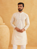 SOJANYA Geometrik Sulam Band Kolar Kapas Tulen Lurus Panjang Kurta