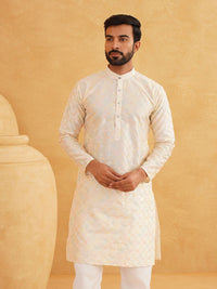 SOJANYA Geometrik Sulam Band Kolar Kapas Tulen Lurus Panjang Kurta