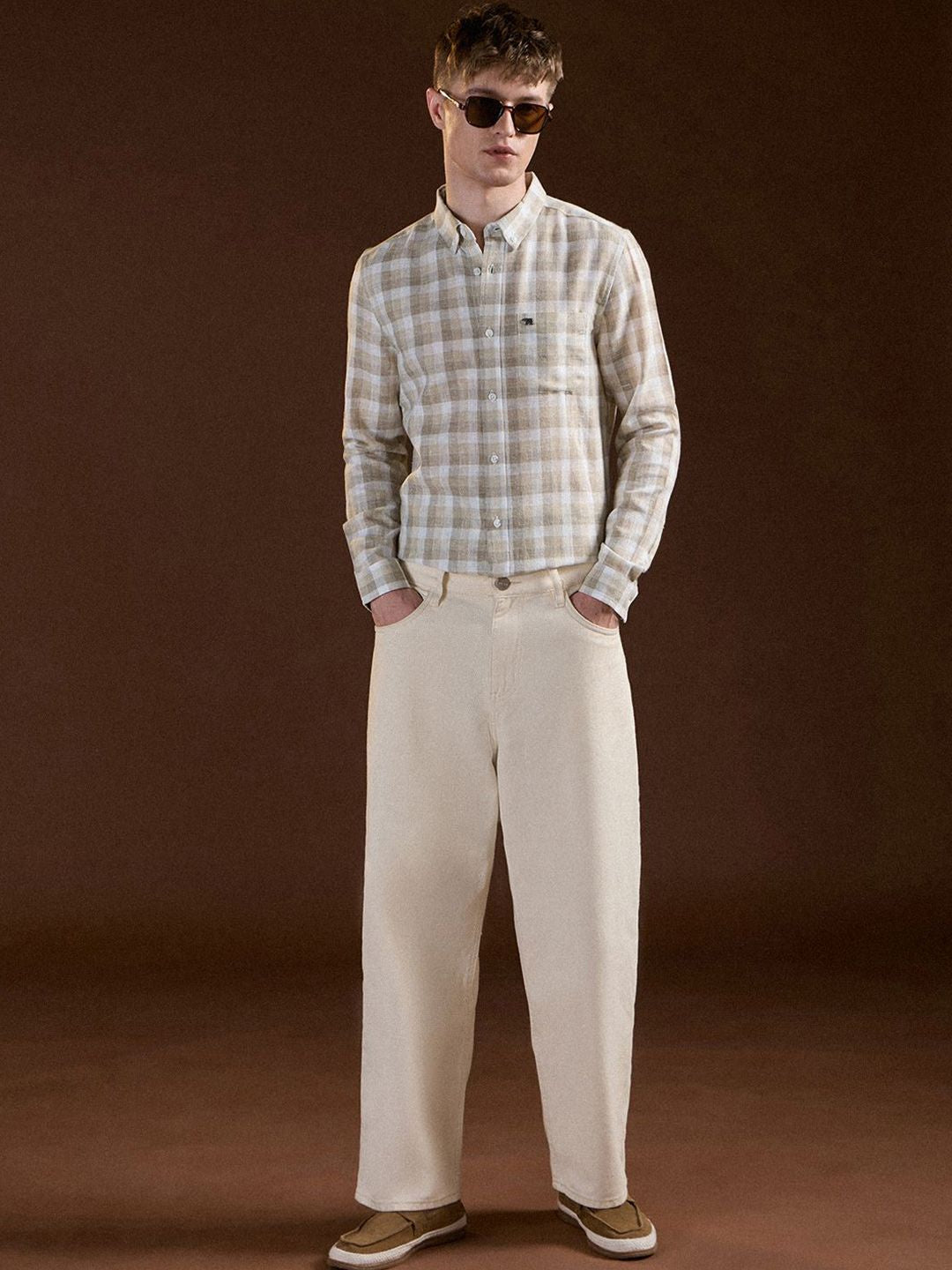 THE BEAR HOUSE Men Slim Fit Opaque Checked Casual Shirt