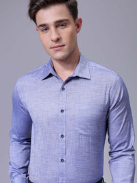 The Indian Garage Co. X Luxe Men Slim Fit Cutaway Collar Textured Cotton Formal Shirt