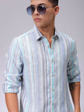 The Indian Garage Co Men Slim Fit Multi Stripes Opaque Striped Casual Shirt