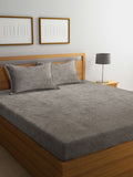 Myntra Elegant Homes Coklat Solid Flat 300 TC Bulu Katil King dengan 2 Sarung Bantal