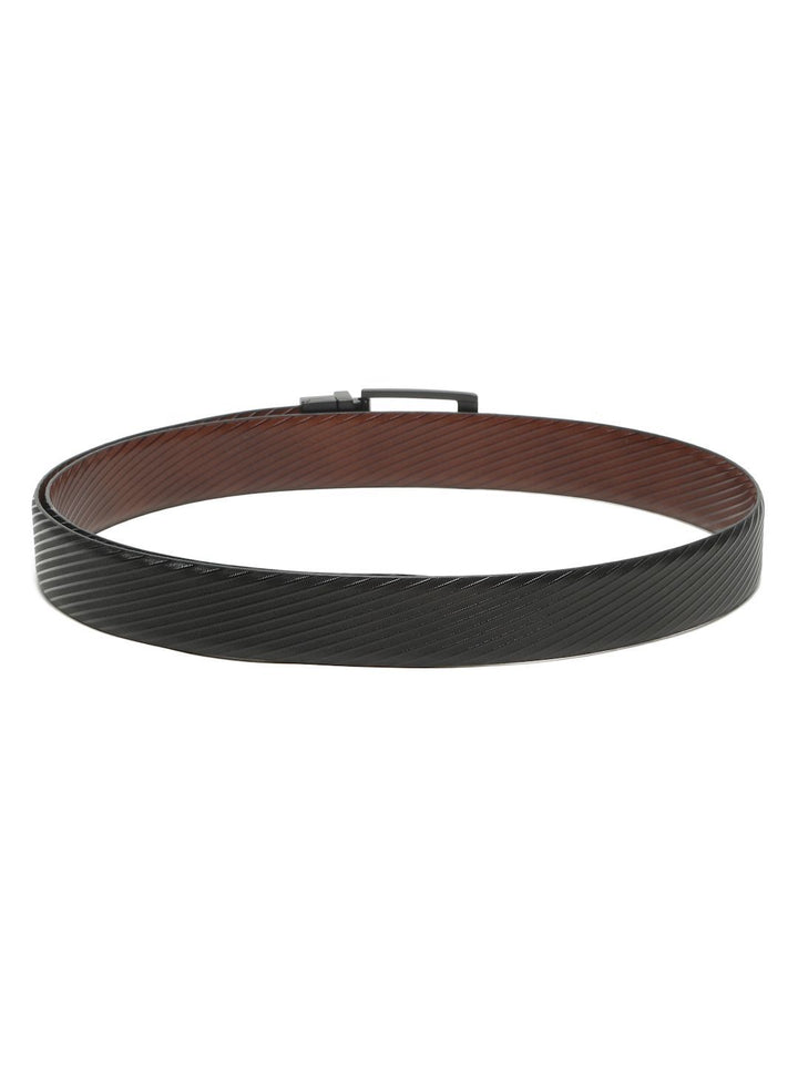 Teakwood Leathers Men Textured Leather Reversible Formal Belt