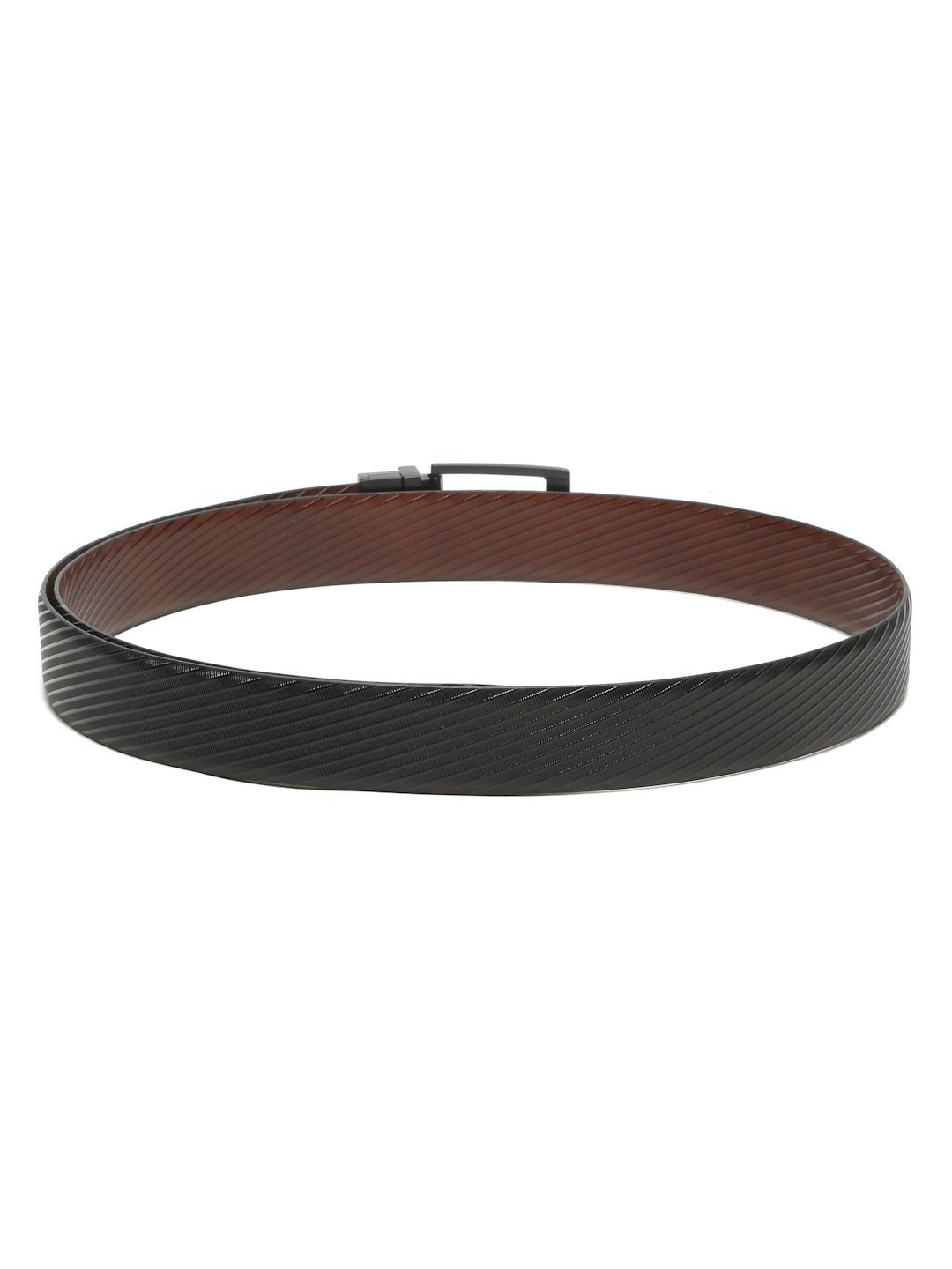 Teakwood Leathers Men Textured Leather Reversible Formal Belt