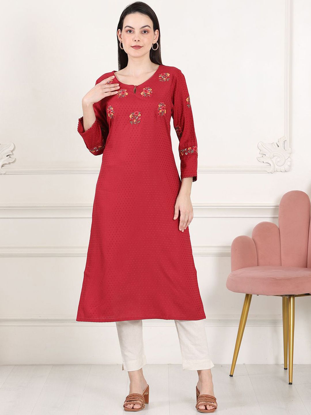 W Women Embellished Sequinned Kurta
