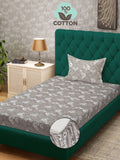 Myntra Elegant Homes Floral 400 TC Kapas Tulen Cadar Single Dengan 1 Sarung Bantal
