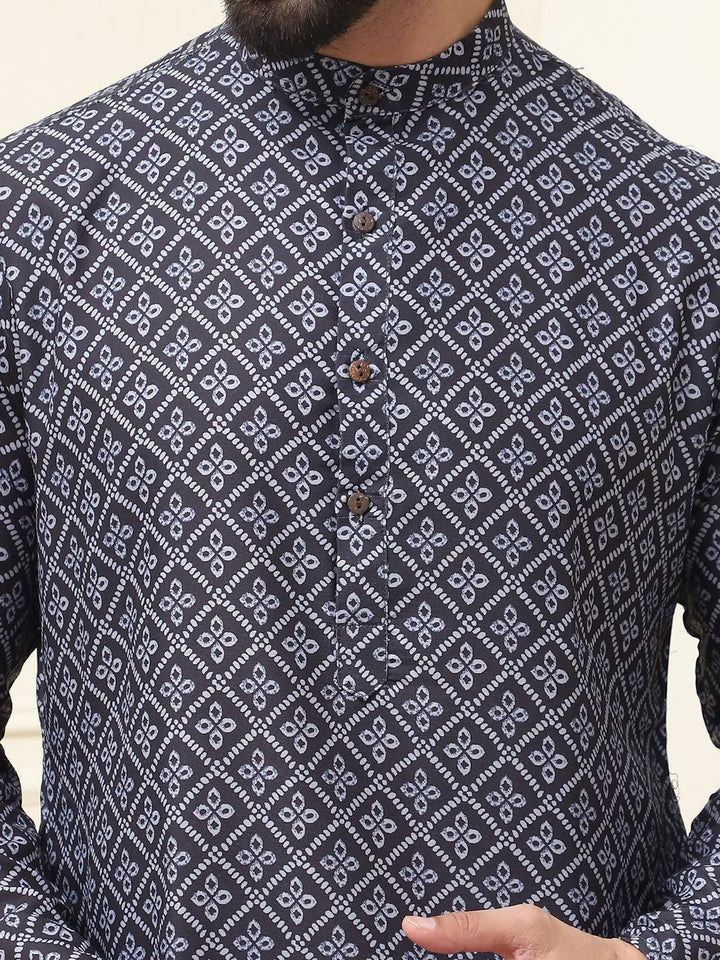 SOJANYA Motif Etnik Bercetak Kurta Kapas Tulen Biasa Dengan Pijama