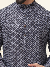 SOJANYA Motif Etnik Bercetak Kurta Kapas Tulen Biasa Dengan Pijama