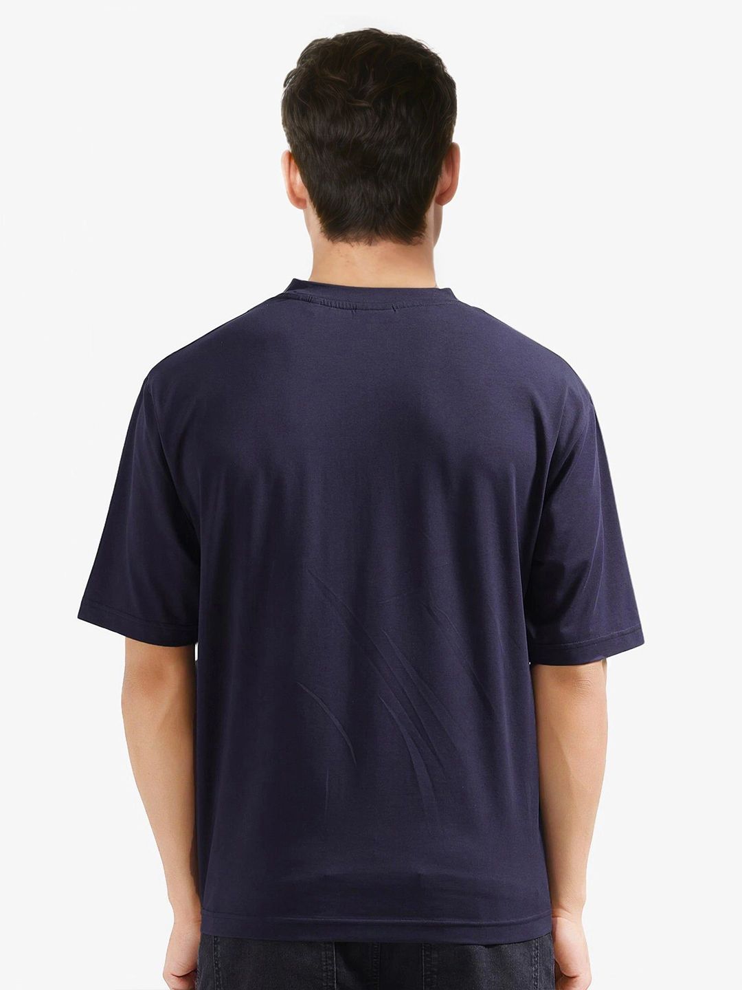 RARE RABBIT Men Graphic Printed Round Neck Cotton Relaxed Fit T-shirt