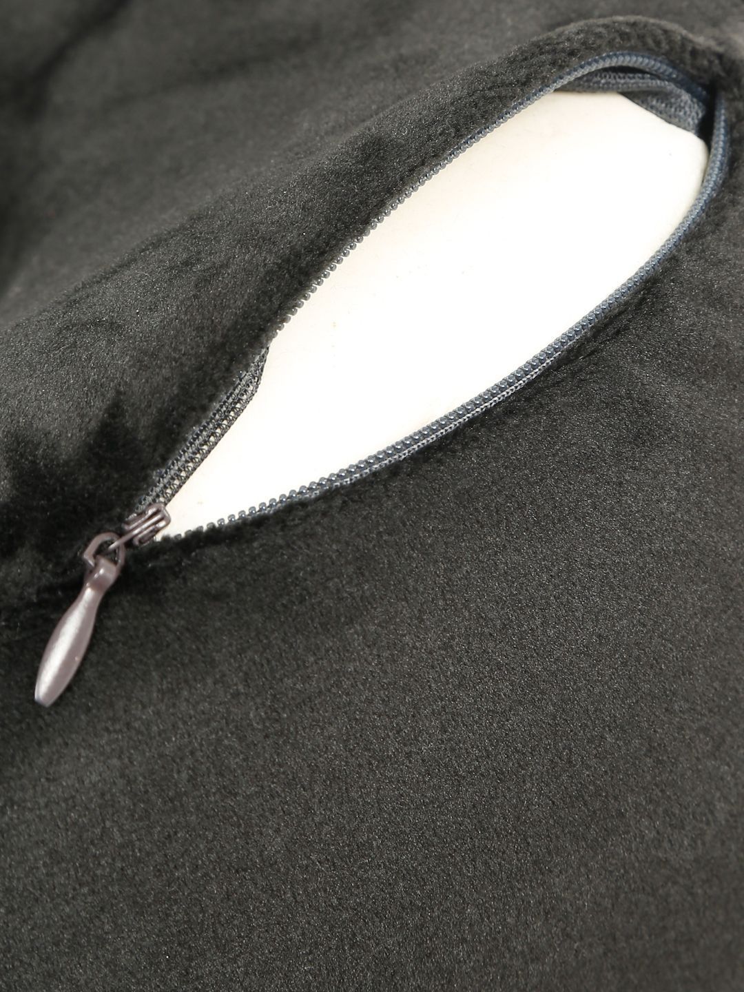 Teakwood Leathers Black Faux Velvet Breathable Travel Pillow