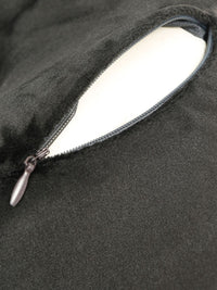 Teakwood Leathers Black Faux Velvet Breathable Travel Pillow