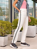 DressBerry Comfy Chic Straight Fit Side Striped High-Waist Coloured Jeans
