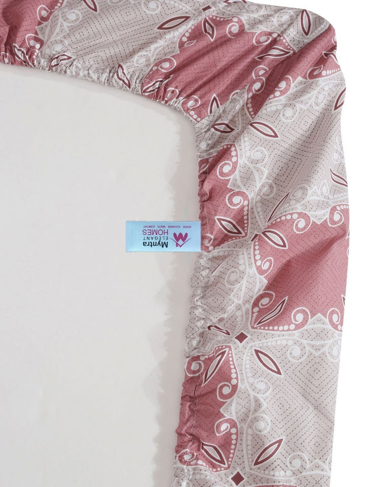 Myntra Elegant Homes Ethnic Motifs Printed 400 TC King Bedsheet with 2 Pillow Covers