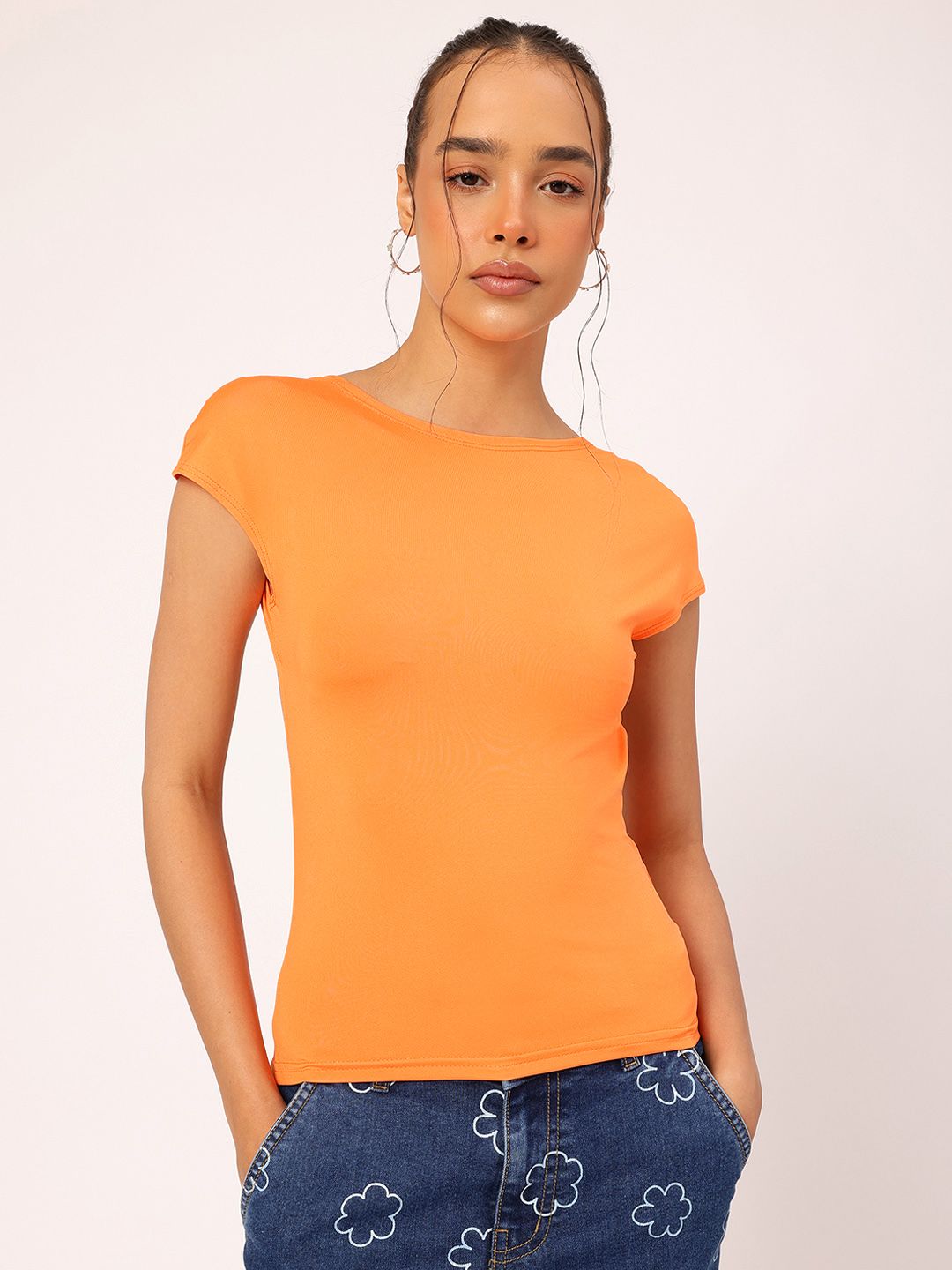 DressBerry Fancy Fusion Open Back Extended Sleeves Top