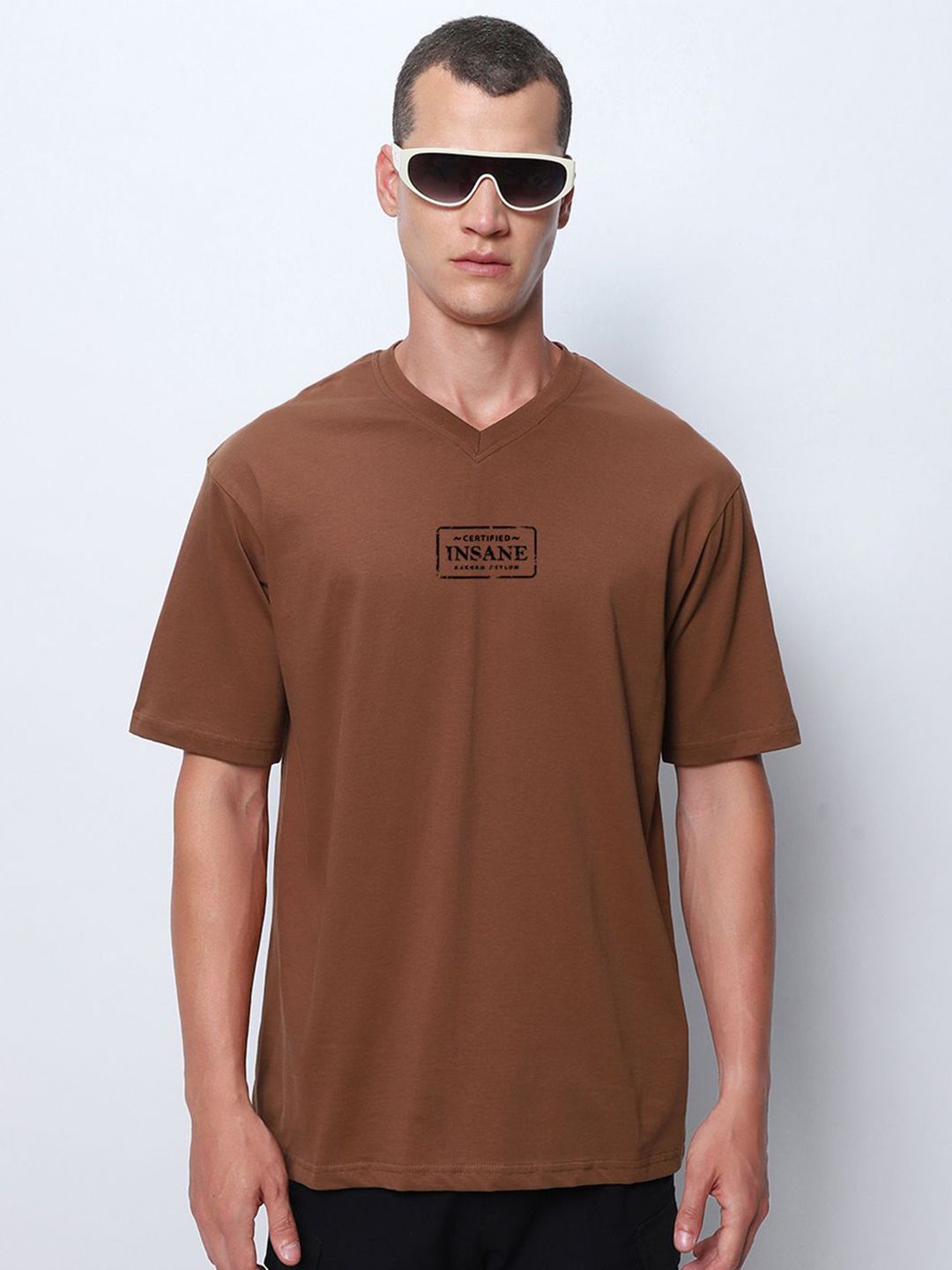 Bewakoof Men Printed V-Neck T-shirt