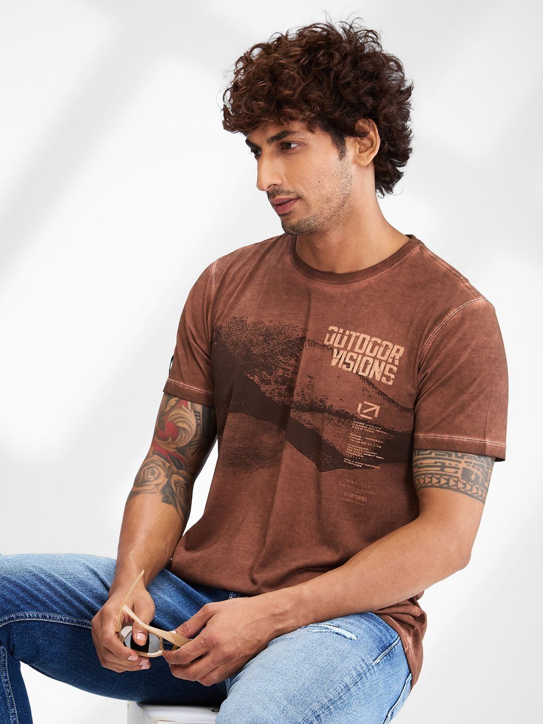 SPYKAR Men Raw Edge Slim Fit T-shirt