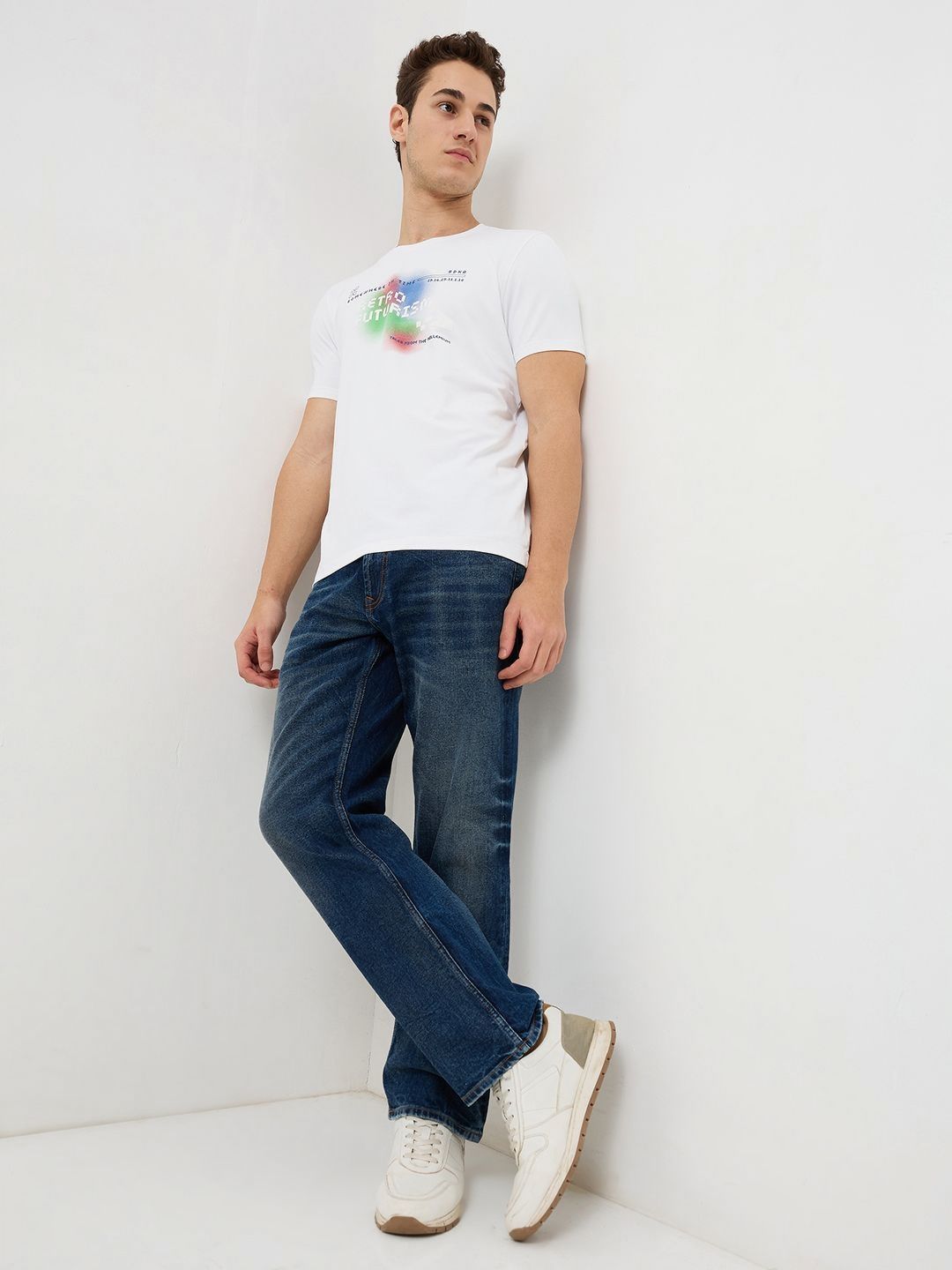 SPYKAR Men Typography Printed Round Neck Cotton Slim Fit T-shirt