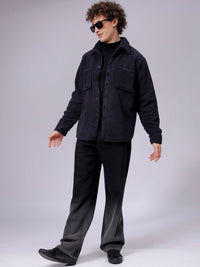 The Indian Garage Co Men Fleece Regular Fit Casual Winter Overshirt