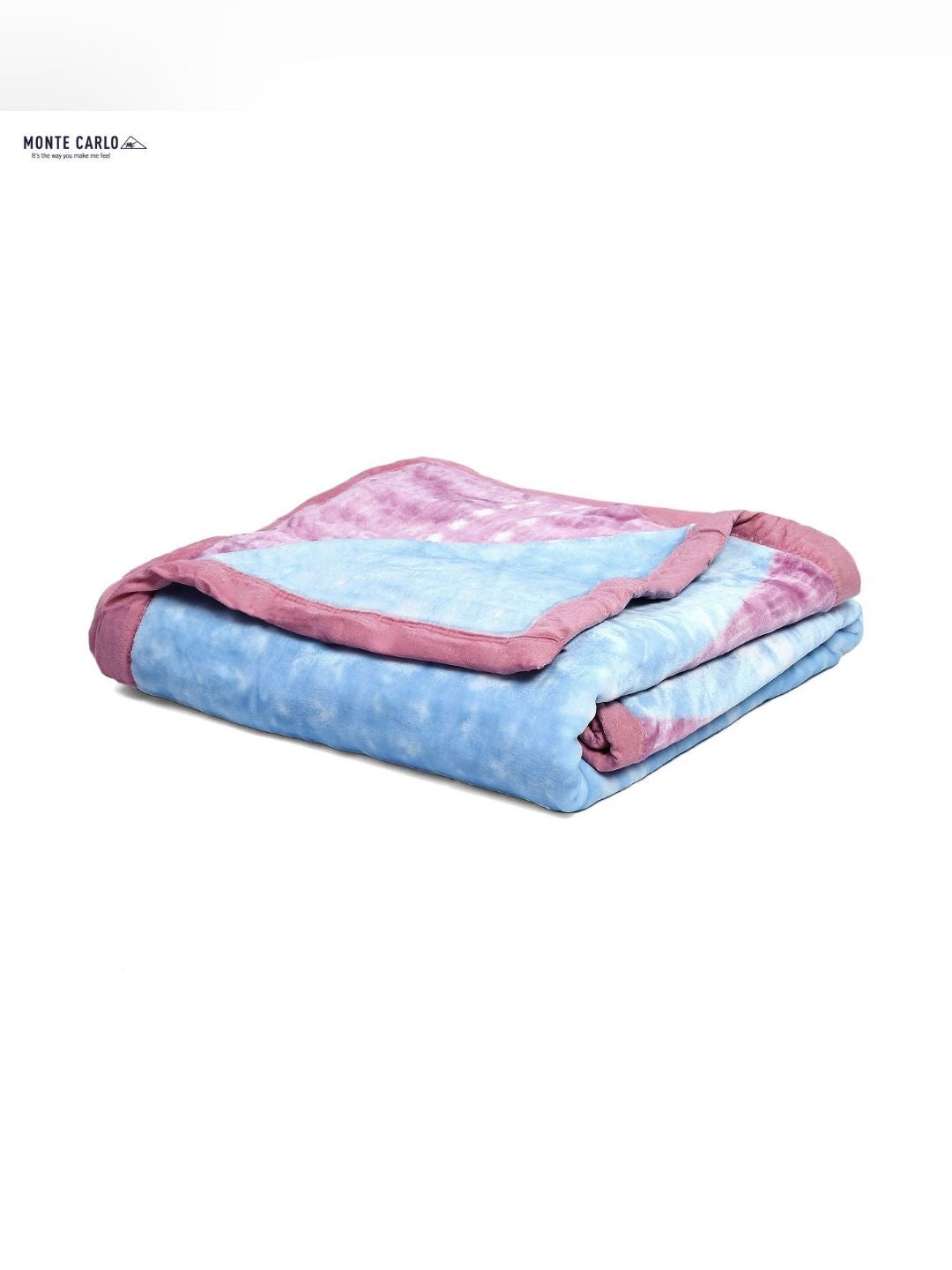 Monte Carlo Blue & Purple Abstract Printed Mild Winter 500 GSM Single Bed Blanket