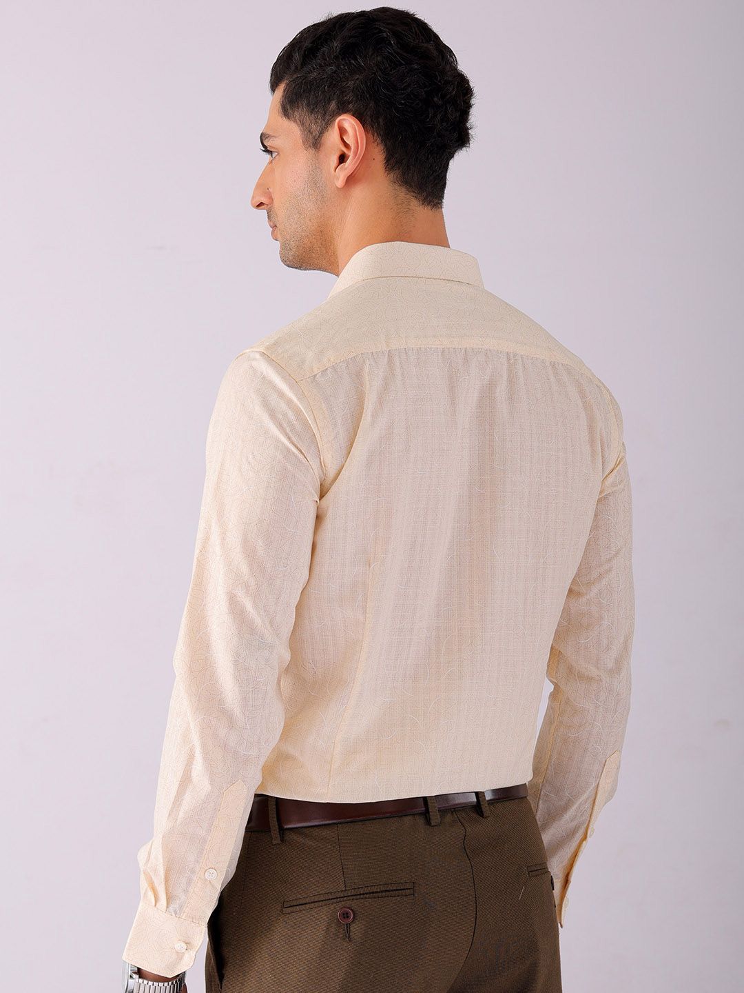 The Indian Garage Co. X Luxe Men Spread Collar Micro Ditsy Printed Slim Fit Formal Shirt