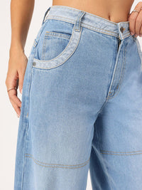DressBerry Women Tailored Traces Baggy Jeans