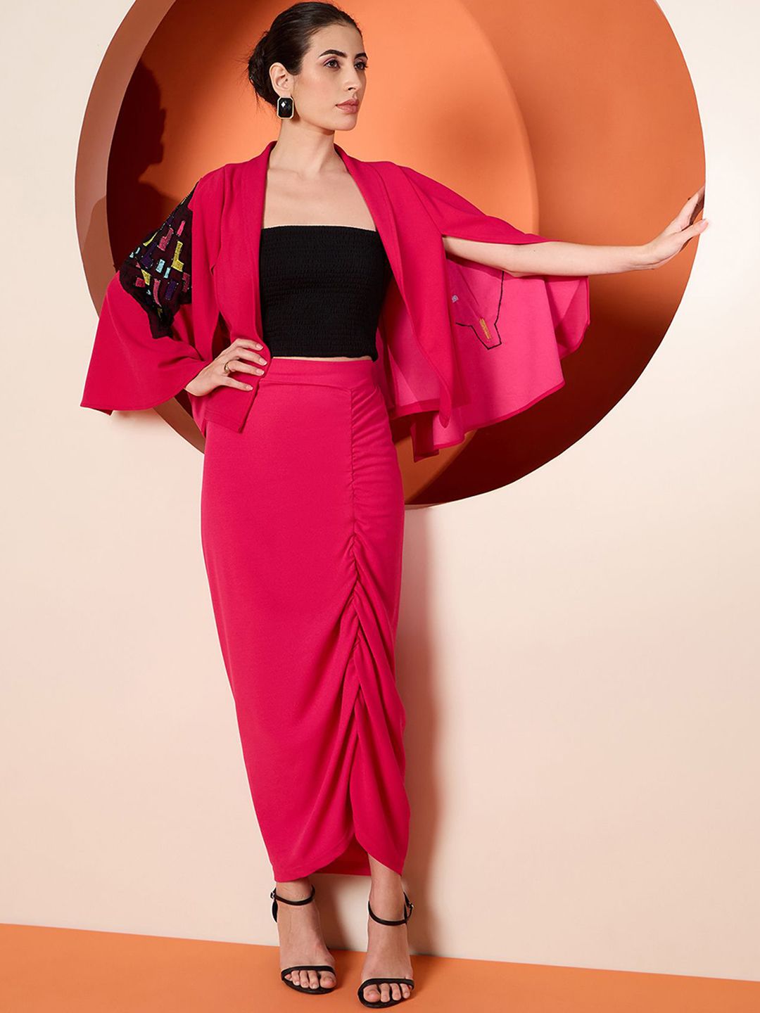 Antheaa Top & Skirt With Jacket