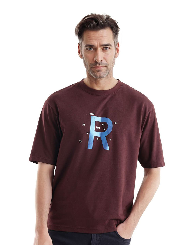 RARE RABBIT Men Graphic Printed Round Neck Cotton Oversized T-shirt