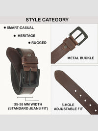 Teakwood Leathers Men Textured Leather Belt
